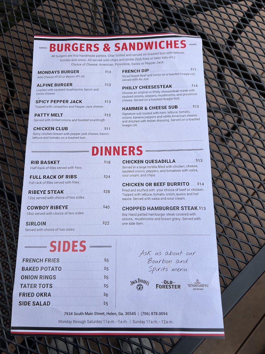 Mondays Pub Menu - Image 2