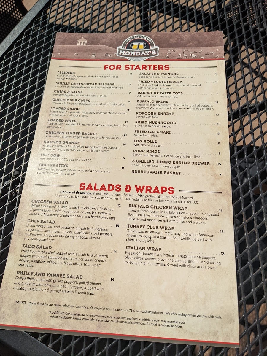 Mondays Pub Menu - Image 4